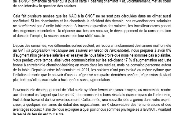 NAO Les engagements non tenus !