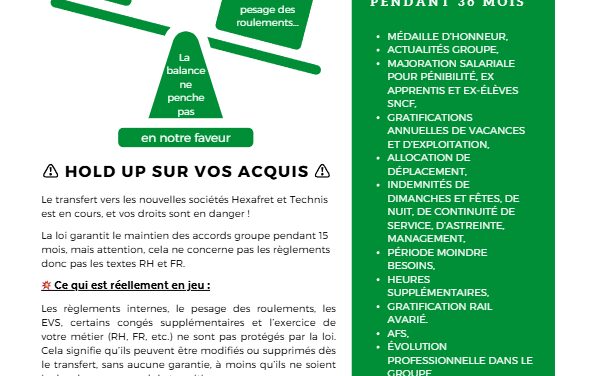 Info Nego Fret Hold Up sur vos acquis
