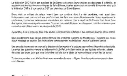 Communiqué de la fédération SUD-Rail