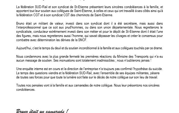 Communiqué de la fédération SUD-Rail