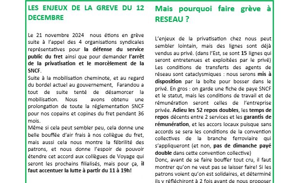 L aiguillon de l&rsquo;EIC PSE « La grève ! »