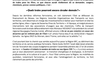 Menaces sur les trains du Morvan !