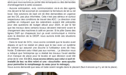 Locaux de retournement des travaux sans supervision