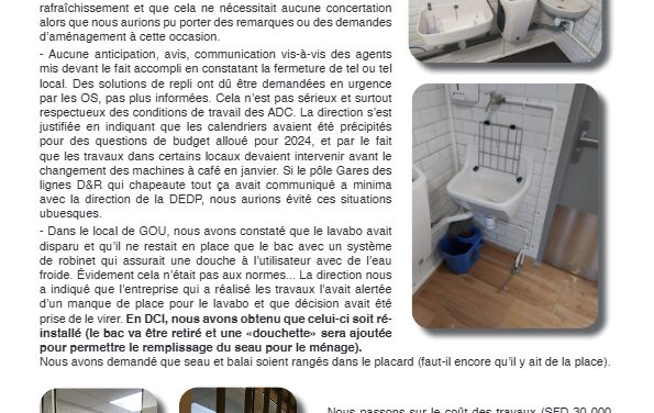 Locaux de retournement des travaux sans supervision