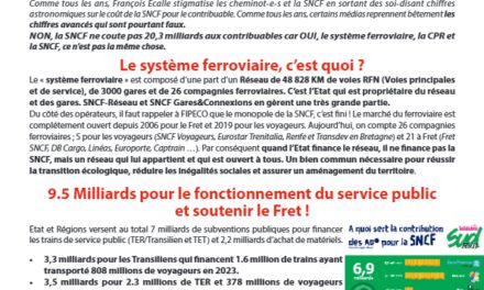 NON! la SNCF ne coute pas 20 milliards aux contribuables