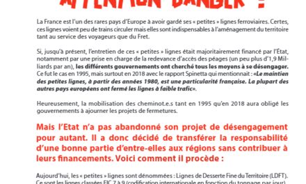Fermeture des « petites » lignes, attention danger !