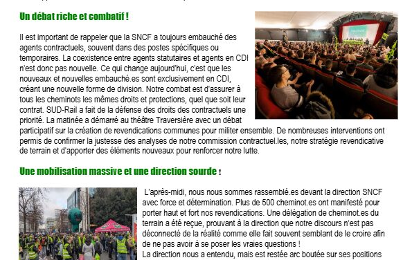 Statutaires et Contractuel·les : Ensemble pour l&rsquo;égalité des cheminot.es !