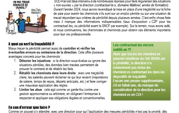 Pénibilité: les engagements obtenus par SUD-Rail doivent être appliqués partout!