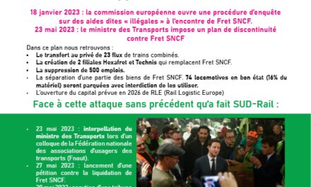 Fret SNCF : SUD-Rail à la pointe de la mobilisation