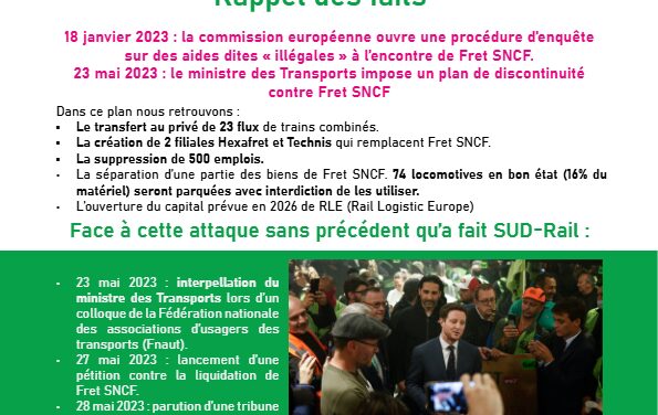 Fret SNCF : SUD-Rail à la pointe de la mobilisation