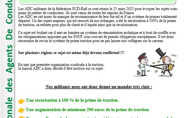 Augmentation, sécurisation et refonte de la « prime traction »