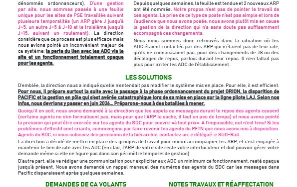 Désorganisation au BDC DEDP D/R
