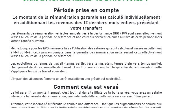 Salaires Garanties / non Garanties