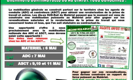 Matériel : Prime de travail, Salaire… Mobilisation Générale