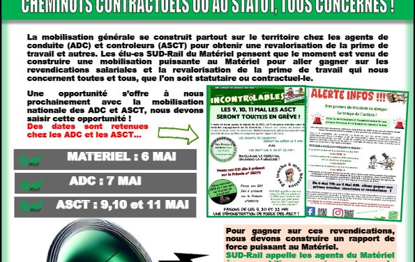Matériel : Prime de travail, Salaire… Mobilisation Générale