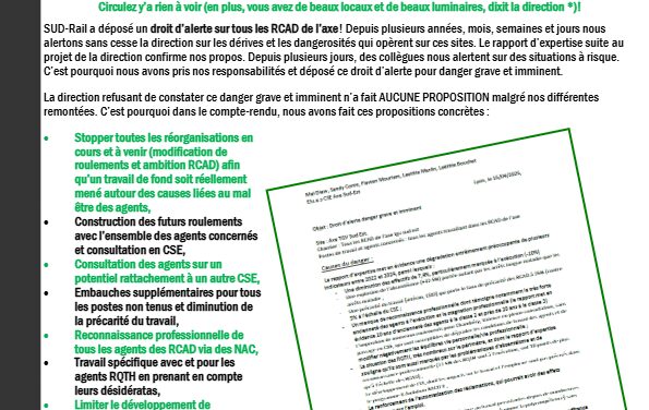 Droit d’Alerte dans les RCAD !!!