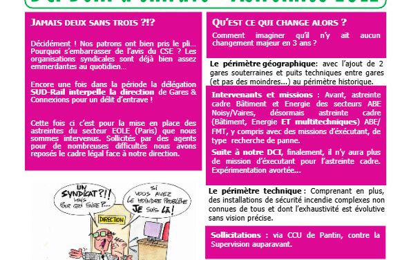 DCI Délit d&rsquo;entrave / Astreinte Eole Gares et Connexions.