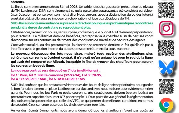 Audience Contrat TAXI/VTC
