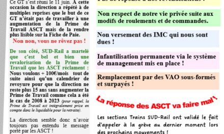 La direction se moque des ASCT. La réponse va faire mal !