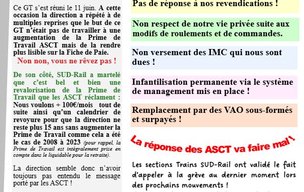 La direction se moque des ASCT. La réponse va faire mal !