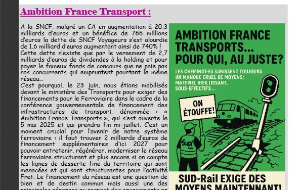 SUD-AX&rsquo;TION Juillet 2025 / CSE Axe TGV Sud-Est