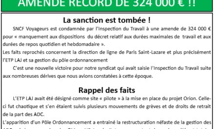 POLE ORDO : AMENDE RECORD DE 324 000 € !!