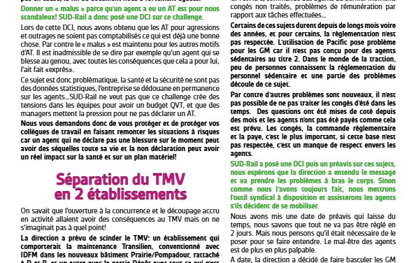 CSE D/R « Un été sans AT, pôle ordo, séparation du TMV »