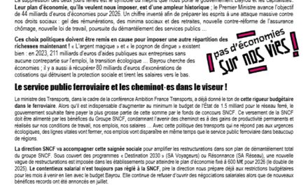 Le 10 septembre : on bloque tout dans le ferroviaire