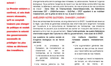 ON Y RETOURNE LE 2 OCTOBRE !
