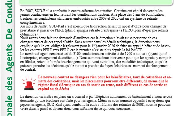 Tract Liaison Nationale des ADC : Les infos de la rentrée