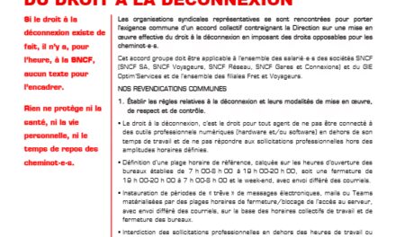 Tract UNITAIRE POUR UNE RÉELLE MISE EN ŒUVRE DU DROIT À LA DÉCONNEXION