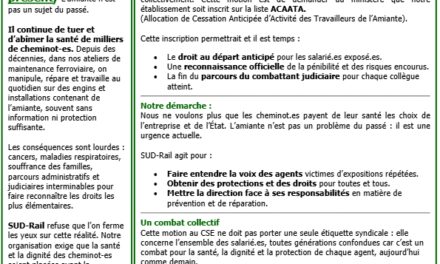 Amiante : Un combat pour la santé et ladignité des cheminot.es de Matériel Industriel