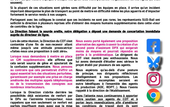 DCI COT Lignes D&R : Faites-nous une proposition à coût zéro !