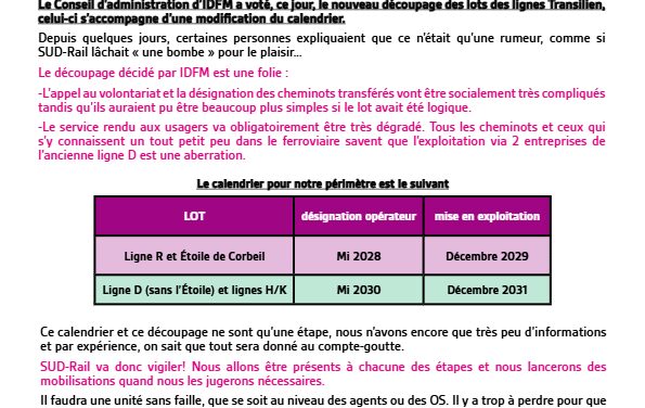 Concurrence Ligne R, Étoile de Corbeil,Ligne D: Ce n’était pas une rumeur !