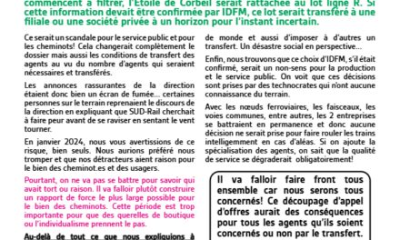 SCANDALE : L’ÉTOILE DE CORBEILSERAIT RATTACHÉE AU LOT LIGNE R