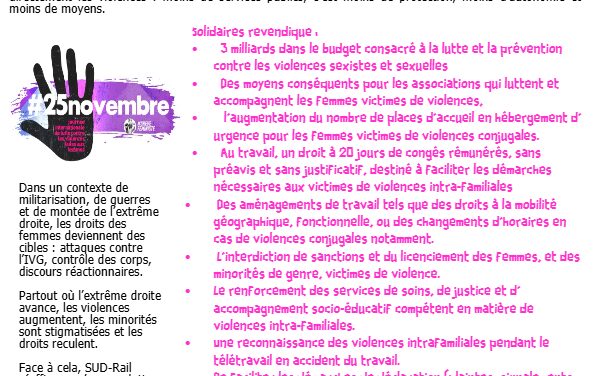 25 novembre journée internationale de la lutte contre les violences faites aux femmes