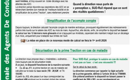 L&rsquo;info ADC SUD : GT Prime Traction Nos revendications restent inchangées !!