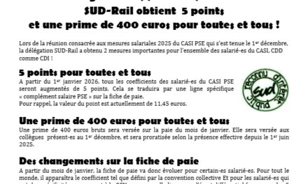 Lettre d’information des personnels du CASI PSE 1er Novembre