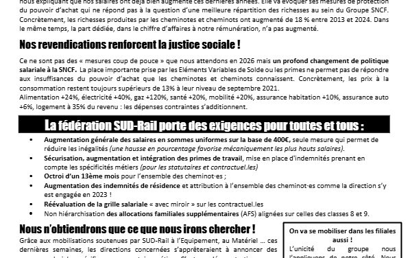 En grève le 13 janvier pour augmenter nos salaires !