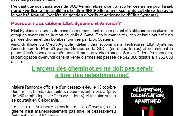 SUD-Rail s’engage pour l’application du droit international !