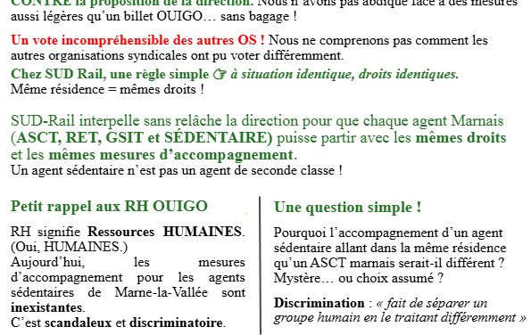 OUIGO / Fermeture de la résidence de Marne la Vallée.