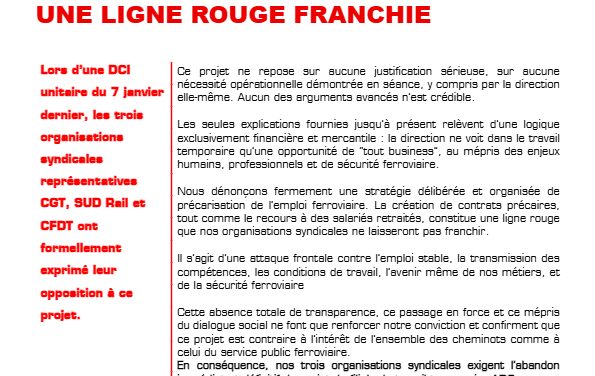 DCI Unitaire contre filiale intérimaire à la Traction La limite est plus que franchie