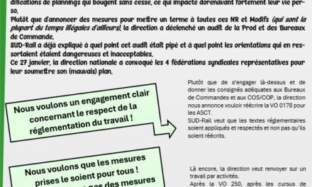 Stop aux modifs et rectifs des commandes !!! La direction joue à un jeu dangereux !