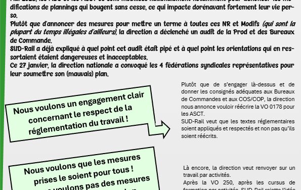 Stop aux modifs et rectifs des commandes !!! La direction joue à un jeu dangereux !