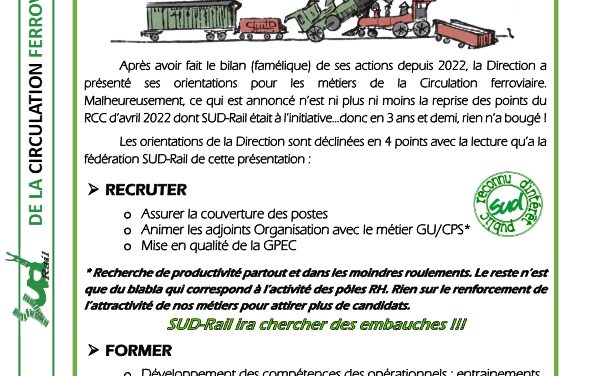 Tract de la Liaison Nationale Circulation : perspectives du plan Circul’Action 2026-2028