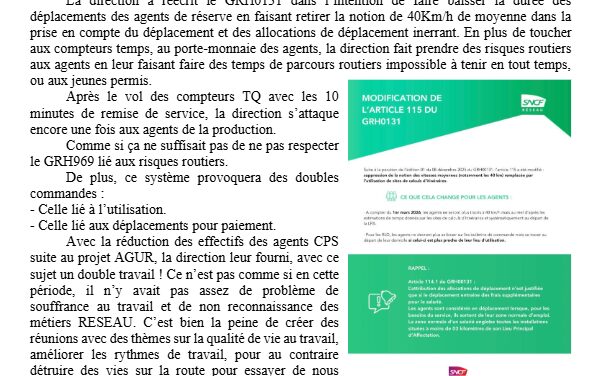 RESEAU fait les poches des agents de réserve !!!