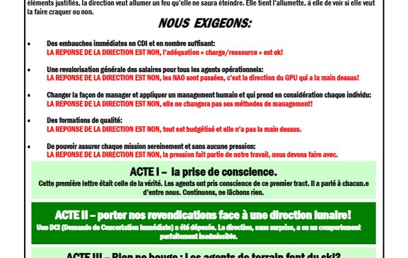 DCI à l&rsquo;ESO PLA, ACTE II : Une direction totalement déconnectée