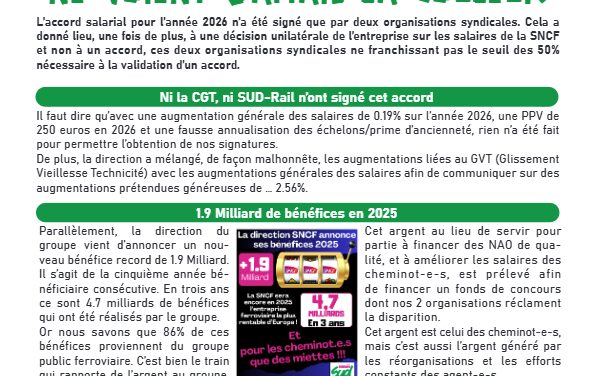 Des bénéfices dont les cheminot.e.s ne voient jamais la couleur !!!