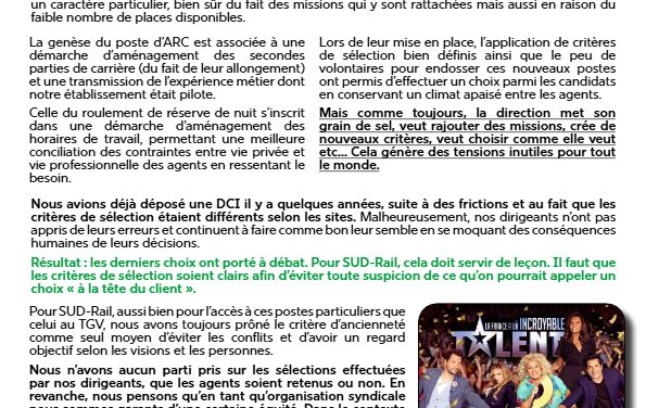 DCI DEDP D/R UNE POLITIQUE DE LA DIRECTION QUI POSE QUESTION !