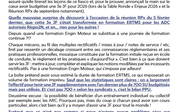 JF 3 en 2026 le tour de passe-passe de la Direction